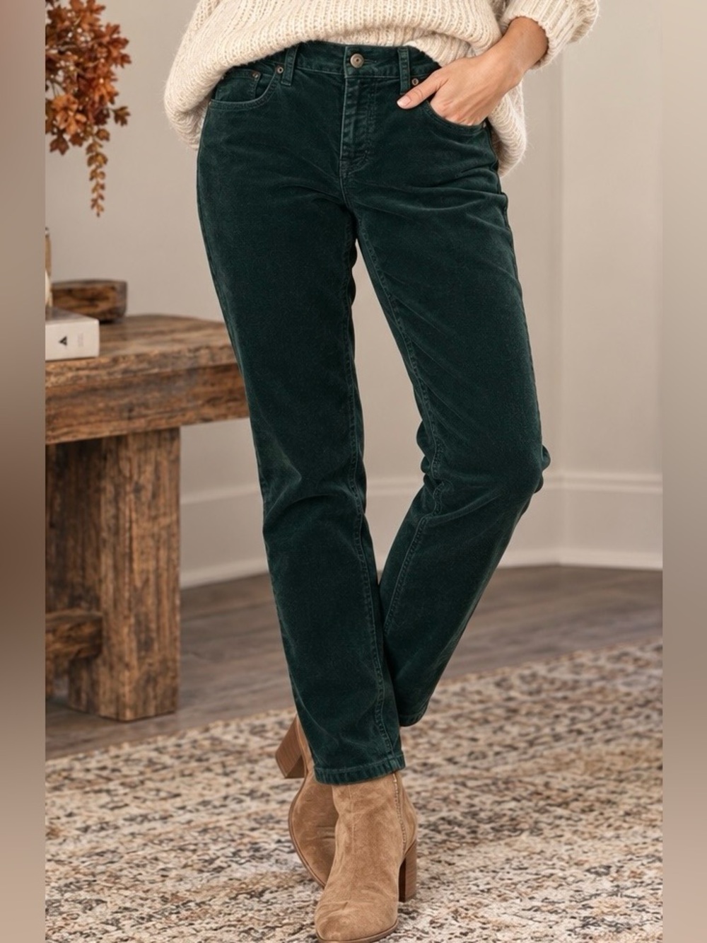 Gap 1969 Legging Jeans Corduroy Tropical Green Size 30/10R Preppy Fall Academia